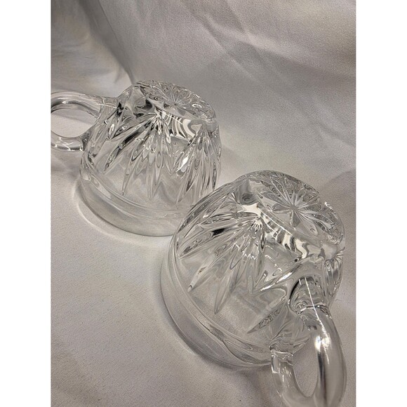 Set of 2 Real Crystal Teacups Rare Collectible Vintage Antique Unique - Picture 2 of 7